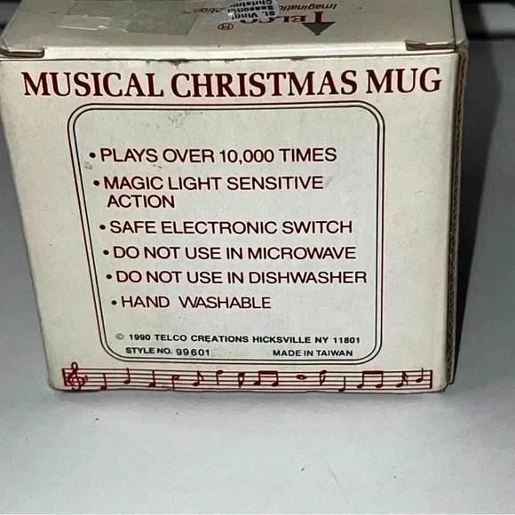 Vtg 1985 Telco Musical Christmas Santa Vintage Tea/Coffee Mug Horn - Picture 3 of 5